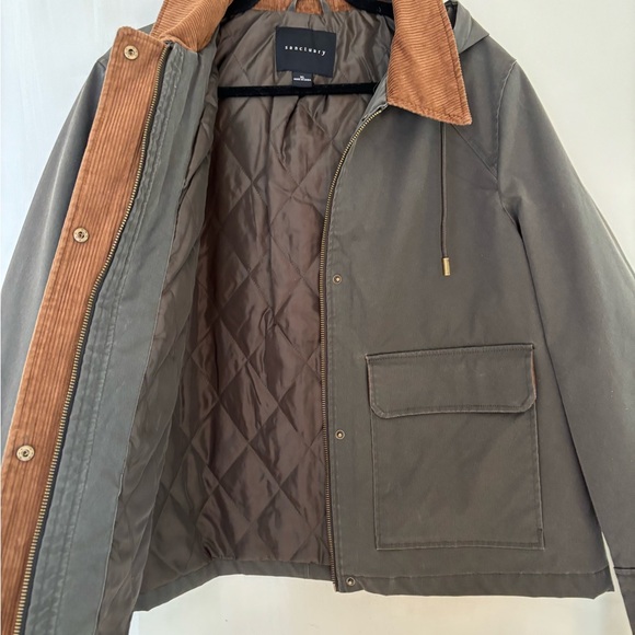 Sanctuary Oiled Barn Field Jacket Corduroy Collar and Cuffs Women’s Size XL - Picture 3 of 10